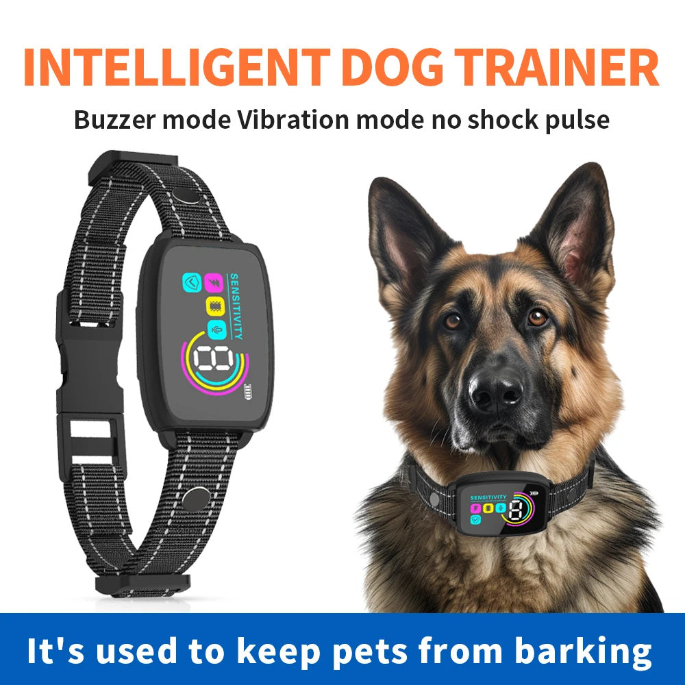 Smart Automatic Anti Barking Dog Collar Rechargeable Bark Stopper Stop Barking HD Digital Display IP67 Waterproof Collar For Dogs Pet Products - 𝓢𝓱𝓸𝓹𝓵𝓮𝓬𝔂