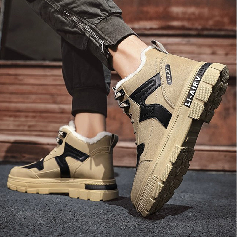 Winter Thickened Velvet Warm Ankle Boots Men Outdoor Subzero Anti-cold Anti-ski Snow Boots Outdoor Casual Walking Running Flat Shoes - 𝓢𝓱𝓸𝓹𝓵𝓮𝓬𝔂