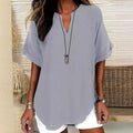 Summer Loose Solid Color Women's Casual Shirt - 𝓢𝓱𝓸𝓹𝓵𝓮𝓬𝔂