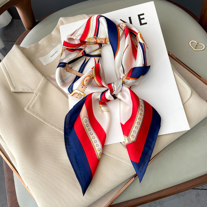 Artificial Silk Striped High-grade Korean Style Stylish Beach Arm Bag Silk Scarf - 𝓢𝓱𝓸𝓹𝓵𝓮𝓬𝔂