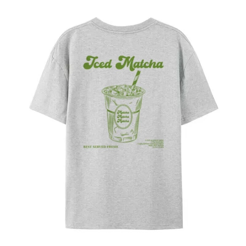 Retro Beautiful T-shirt Cute Matcha Short Sleeve - 𝓢𝓱𝓸𝓹𝓵𝓮𝓬𝔂