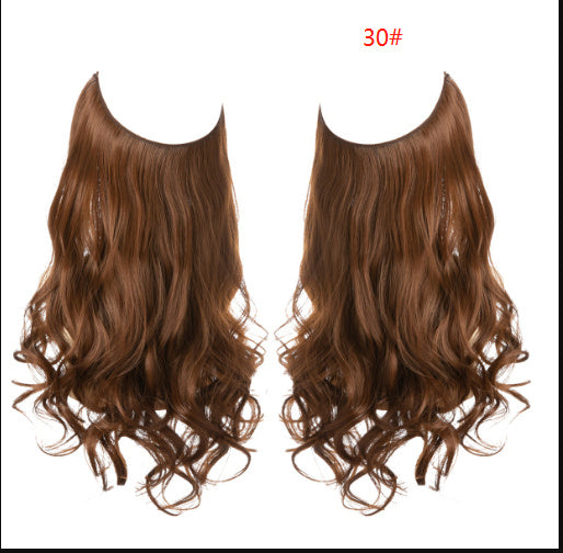 Wig Female Fish Line Type Long Curly Hair Chemical Fiber Extension Piece Matte High Temperature Silk Fish Silk Thread Wig Piece - 𝓢𝓱𝓸𝓹𝓵𝓮𝓬𝔂