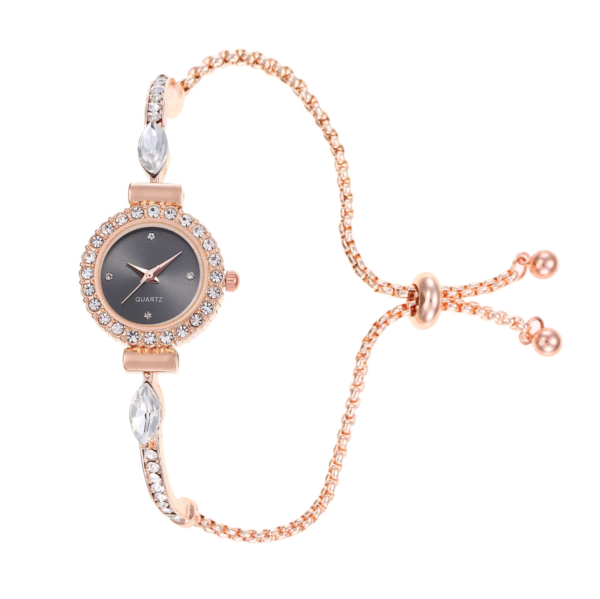 Diamond Dial Decorative Pull-out Bracelet Watch - 𝓢𝓱𝓸𝓹𝓵𝓮𝓬𝔂