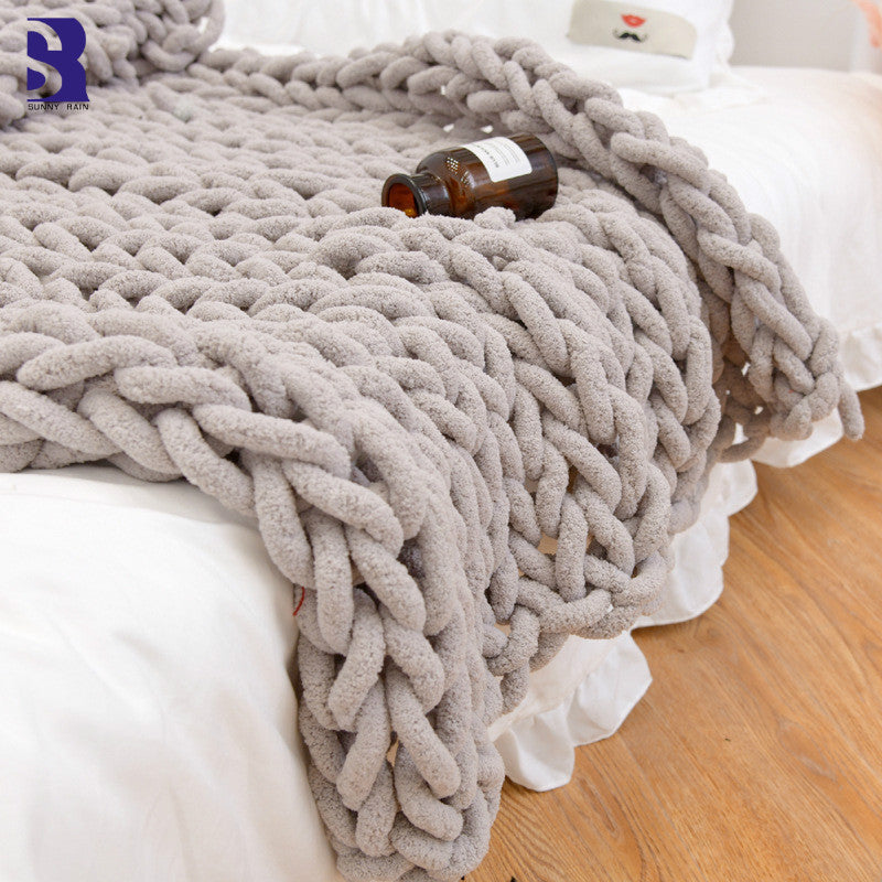 Chenille thick thread blanket handmade blanket - 𝓢𝓱𝓸𝓹𝓵𝓮𝓬𝔂