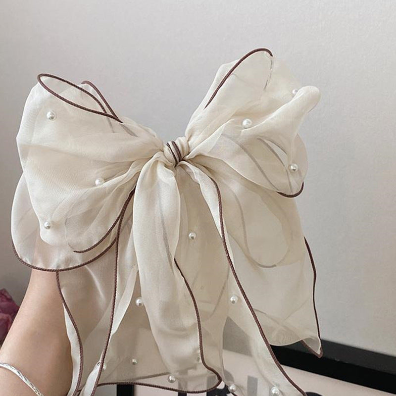 Big Lace White High-grade Hair Accessories Female Back Head Spring Clip Headdress - 𝓢𝓱𝓸𝓹𝓵𝓮𝓬𝔂