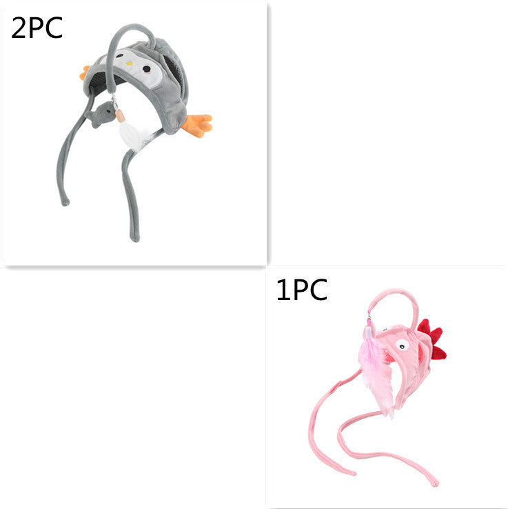 New Head Wearing Feather Funny Cat Stick Funny Cat Toy Stick Gray Big Eye Pet Toys Pet Products - 𝓢𝓱𝓸𝓹𝓵𝓮𝓬𝔂