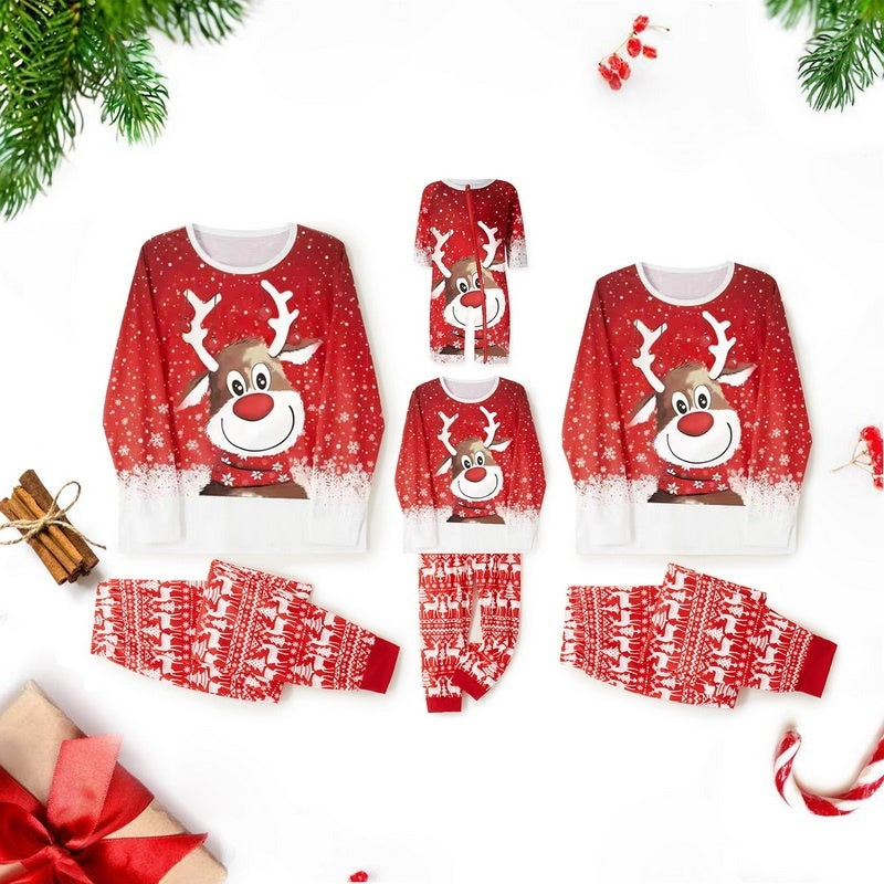 Parent-Child Two-piece Suit Elk Printing Pajamas Suit Homewear - 𝓢𝓱𝓸𝓹𝓵𝓮𝓬𝔂