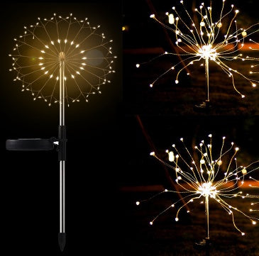 New Ground Plug Solar Fireworks Light LED Light String Copper Wire Outdoor Garden Decoration Star Lights Christmas Lights - 𝓢𝓱𝓸𝓹𝓵𝓮𝓬𝔂