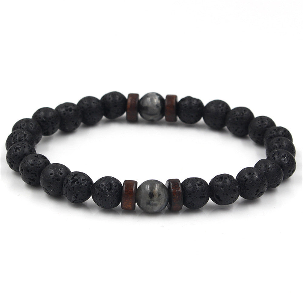 Personality Men's Black Volcanic Stone Bracelet - 𝓢𝓱𝓸𝓹𝓵𝓮𝓬𝔂