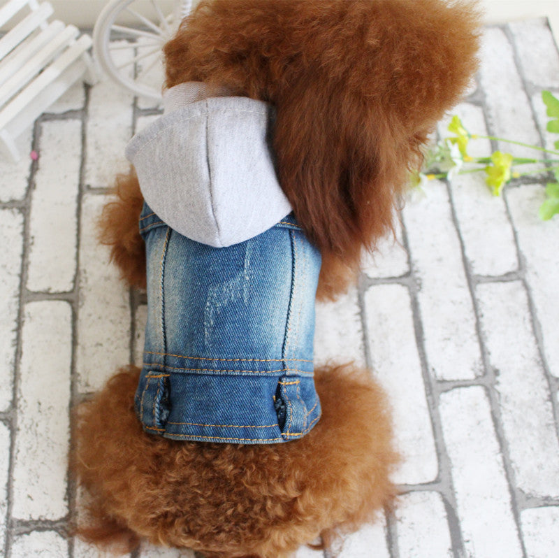 Designer Dog Clothes Small Dog Denim Jacket Coat Cat Costume Puppy Jeans Vest Spring Clothing - 𝓢𝓱𝓸𝓹𝓵𝓮𝓬𝔂