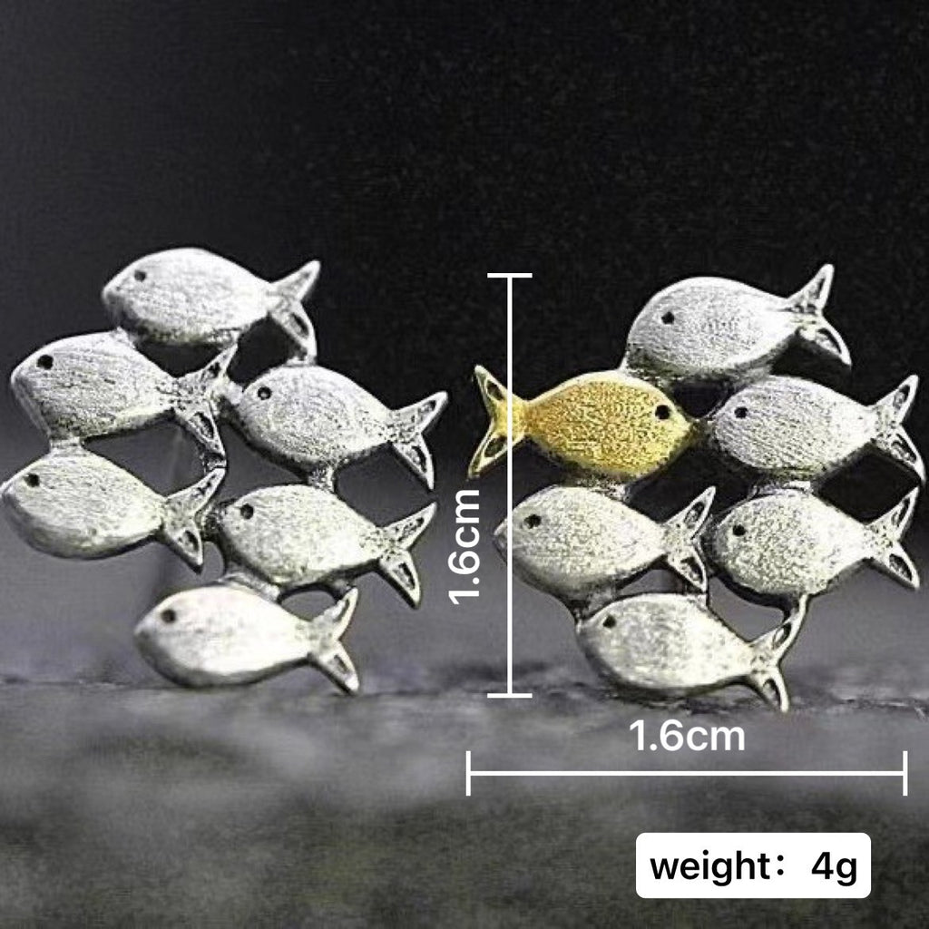 A Group Of Small Goldfish Countercurrent Ear Studs