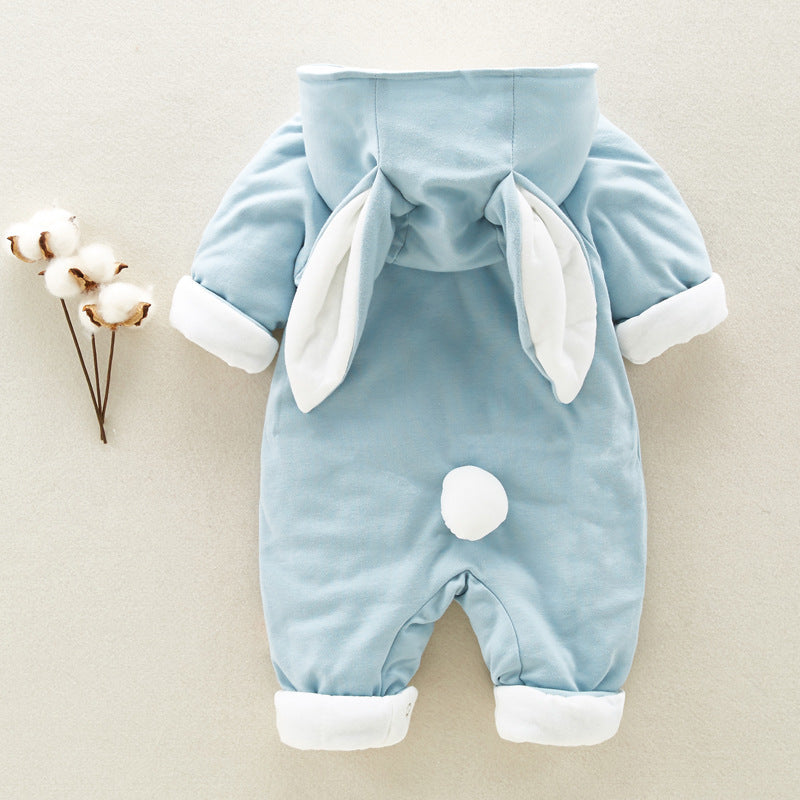 The new cotton padded cotton baby romper thickened chinchilla hooded cotton baby Onesies newborn go climbing clothes - 𝓢𝓱𝓸𝓹𝓵𝓮𝓬𝔂