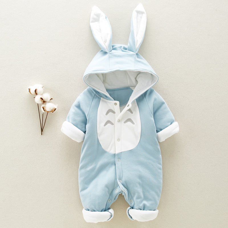 The new cotton padded cotton baby romper thickened chinchilla hooded cotton baby Onesies newborn go climbing clothes - 𝓢𝓱𝓸𝓹𝓵𝓮𝓬𝔂