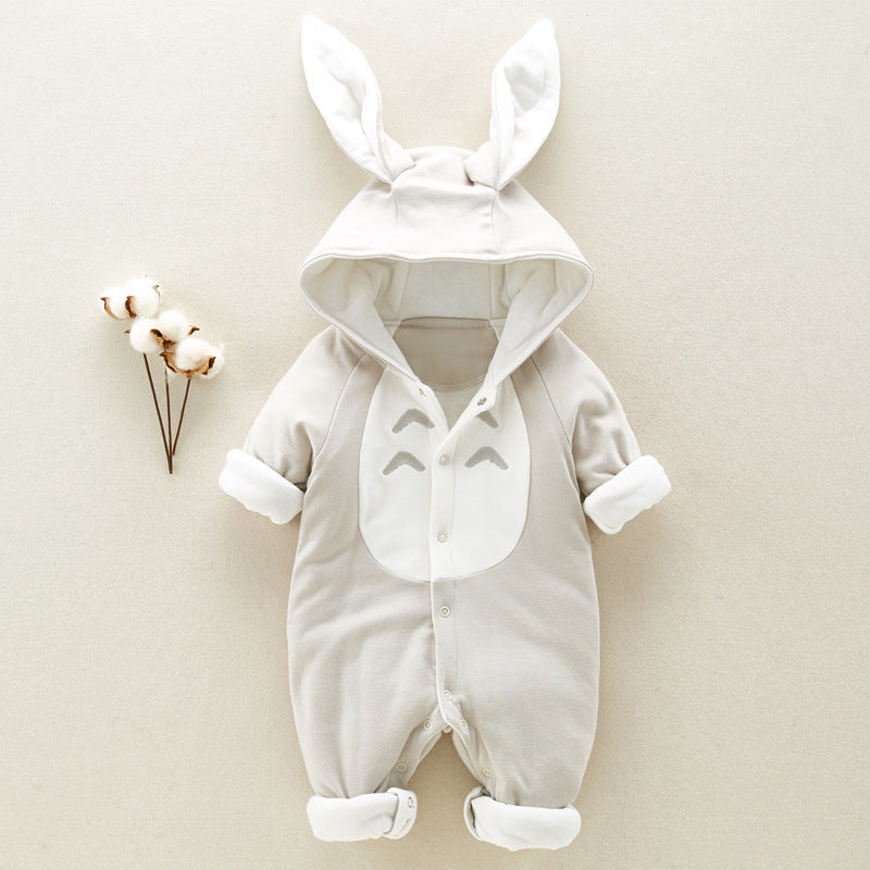 The new cotton padded cotton baby romper thickened chinchilla hooded cotton baby Onesies newborn go climbing clothes - 𝓢𝓱𝓸𝓹𝓵𝓮𝓬𝔂