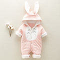 The new cotton padded cotton baby romper thickened chinchilla hooded cotton baby Onesies newborn go climbing clothes - 𝓢𝓱𝓸𝓹𝓵𝓮𝓬𝔂