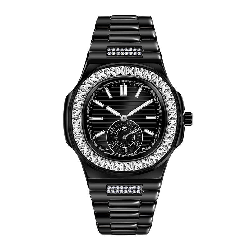 Mens Fashion Alloy Band Diamond Gifts Watches - 𝓢𝓱𝓸𝓹𝓵𝓮𝓬𝔂