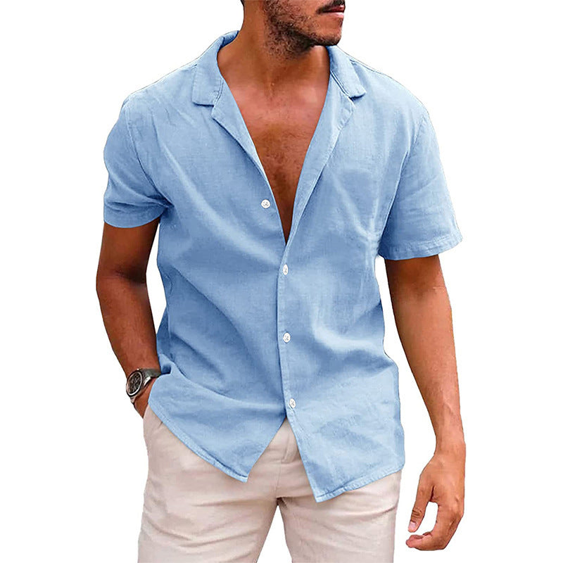 Men's Tops Casual Button Down Shirt Short Sleeve Beach Shirt Summer Mens Clothing - 𝓢𝓱𝓸𝓹𝓵𝓮𝓬𝔂
