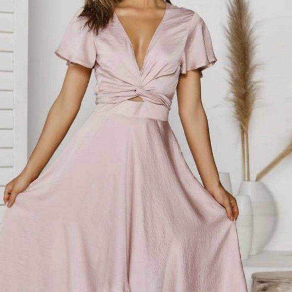 V-neck Temperament Irregular Lace-up Dress - 𝓢𝓱𝓸𝓹𝓵𝓮𝓬𝔂