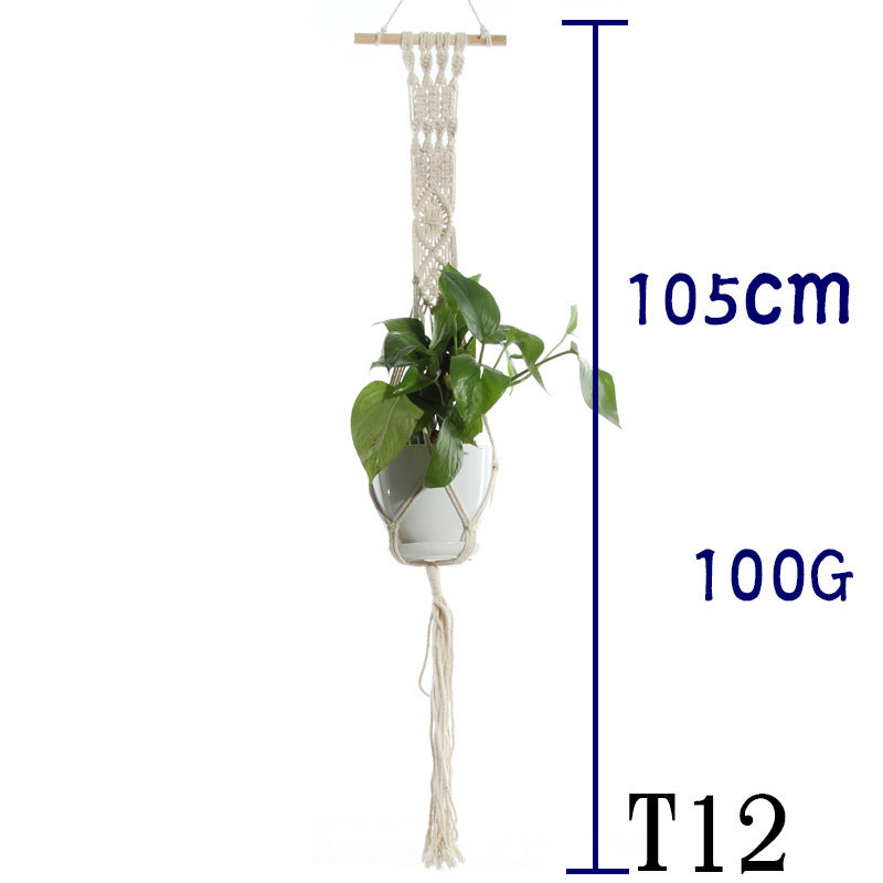 Flower Pot Net Bag Beige Cotton Rope Indoor Plant Hanger Hanging Basket Sling - 𝓢𝓱𝓸𝓹𝓵𝓮𝓬𝔂