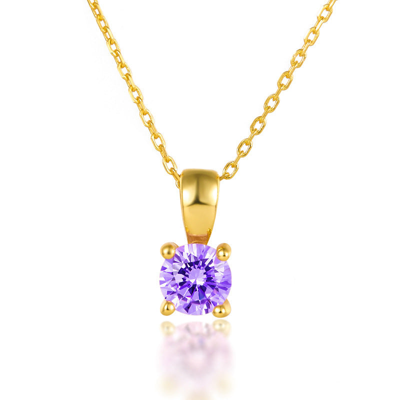 925 Sterling Silver December Birthday Stone Necklace Niche Senior Female - 𝓢𝓱𝓸𝓹𝓵𝓮𝓬𝔂