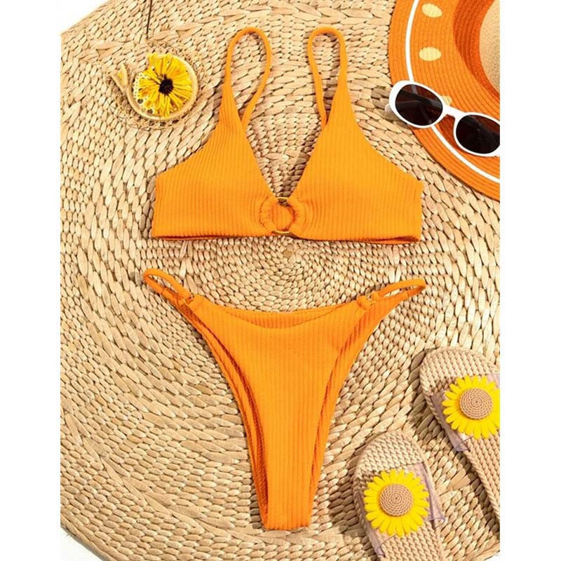European And American Style Lns Solid Color Swimsuit