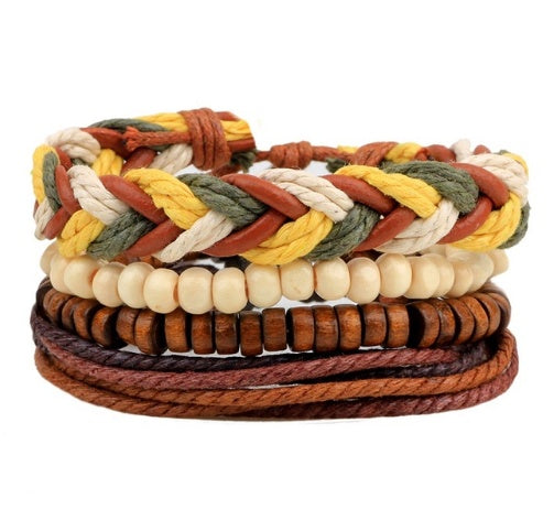 Leather Bracelet Men Multilayer Bead Bracelet Punk Wrap Bracelets for Women Vintage punk Men Jewelry - 𝓢𝓱𝓸𝓹𝓵𝓮𝓬𝔂