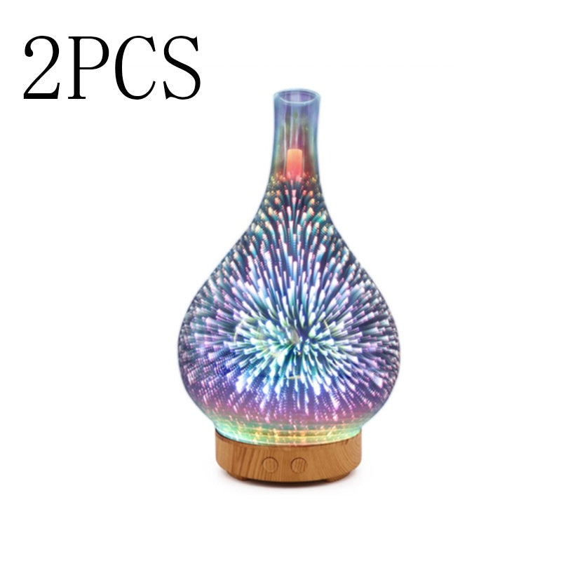 3D Glass Aroma Diffuser Colorful Lamp Humidifier Night Light - 𝓢𝓱𝓸𝓹𝓵𝓮𝓬𝔂