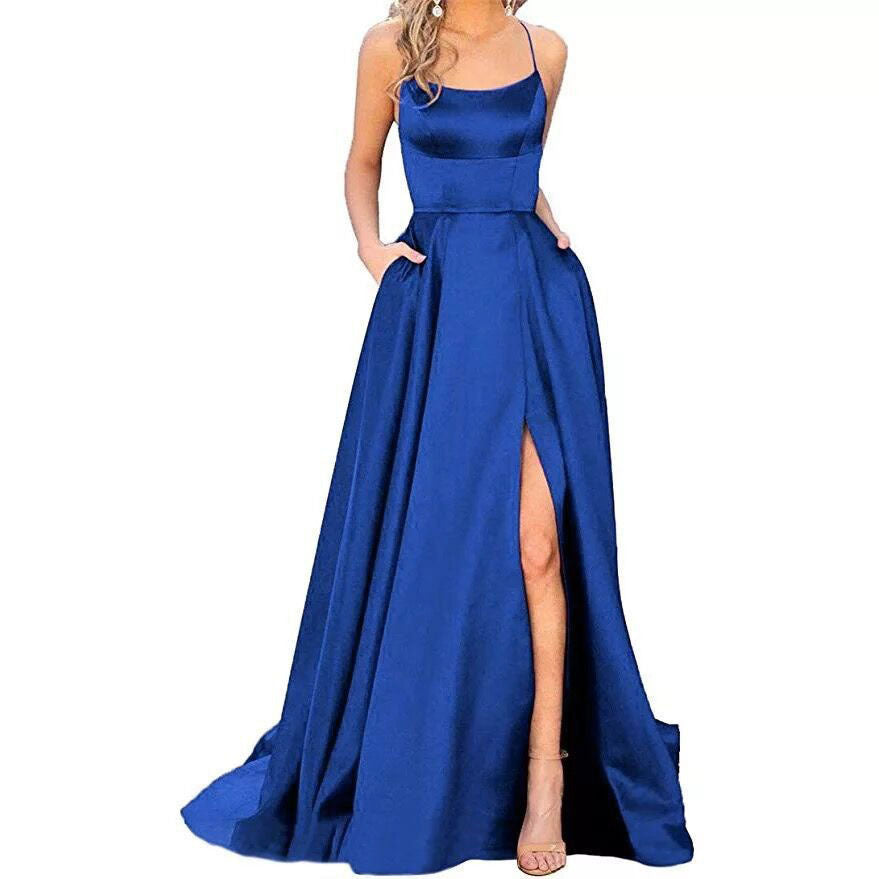 Solid Color Long Slimming And Shoulder Hollow Girlfriends Fashion Bridesmaid Party Dress - 𝓢𝓱𝓸𝓹𝓵𝓮𝓬𝔂