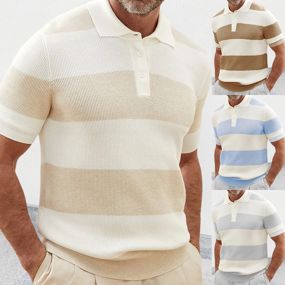 Mens Clothing Summer Fashion Lapel Sweater Short Sleeve Men Clothing Men Wears - 𝓢𝓱𝓸𝓹𝓵𝓮𝓬𝔂