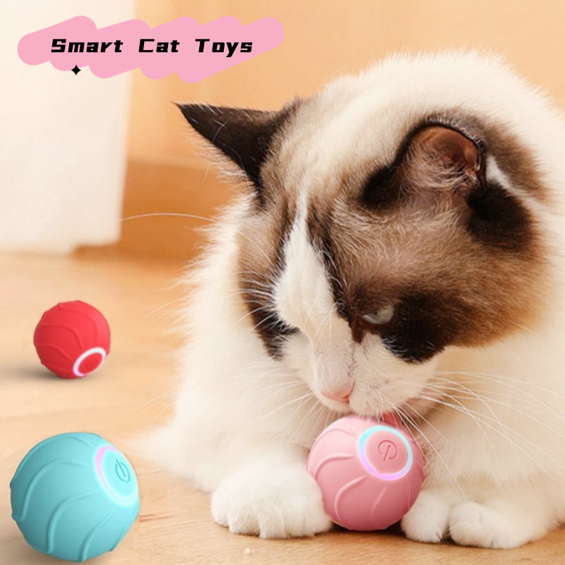 Smart Cat Toys Rolling Ball Pet Cat Owner Interactive Pets Toys Automatic Bouncing Ball USB Self Hi Teasing Kittens Jumping Ball - 𝓢𝓱𝓸𝓹𝓵𝓮𝓬𝔂
