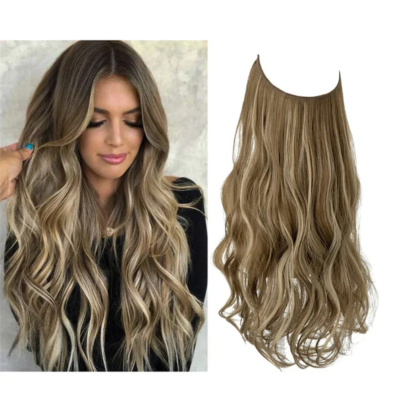 Wig Female Extension Chemical Fiber Long Curly Hair Matte High-temperature Fiber Fishing Thread Wig Set - 𝓢𝓱𝓸𝓹𝓵𝓮𝓬𝔂