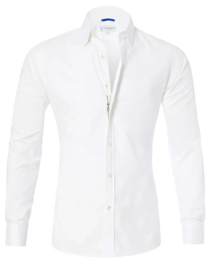 Long Sleeve Zipper Shirt With Button Design Fashion Lapel Tops For Mens Clothing - 𝓢𝓱𝓸𝓹𝓵𝓮𝓬𝔂