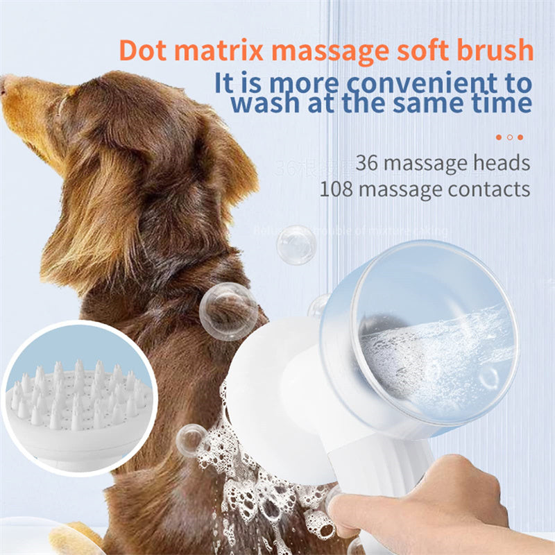 Automatic Foaming Dog Cat Bath Brush Dog Shampoo Brush With Soap Dispenser Electric Pet Grooming Massage Brush Pet Bath Brush Scrubber Comb For Dog Cat Pet Products - 𝓢𝓱𝓸𝓹𝓵𝓮𝓬𝔂