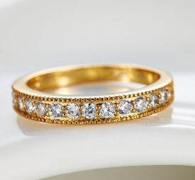 Exclusive love ring European and American style wedding ring 18K gold high-grade AAA zircon ring - 𝓢𝓱𝓸𝓹𝓵𝓮𝓬𝔂