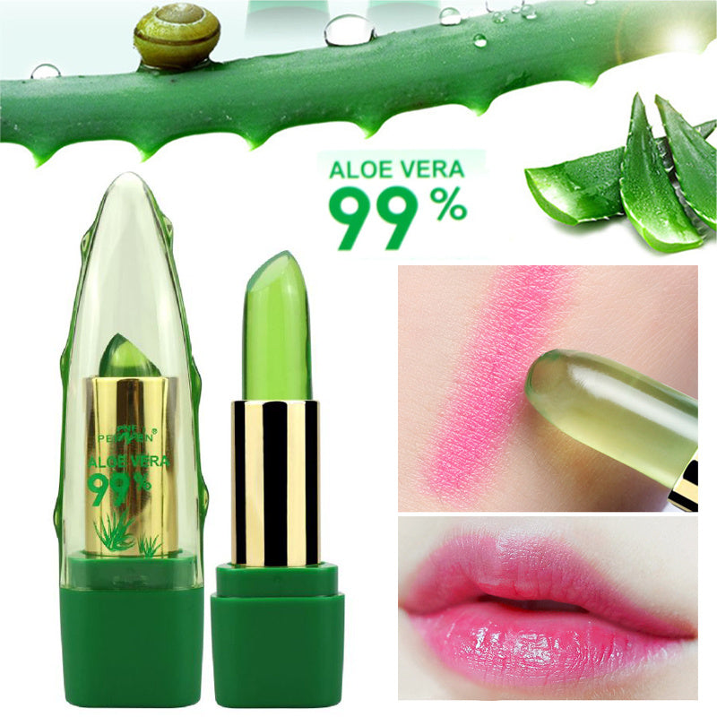Aloe Vera Gel Color Changing Lipstick Gloss  Moisturizer Anti-drying Desalination Fine-grain Lip Blam Care - 𝓢𝓱𝓸𝓹𝓵𝓮𝓬𝔂