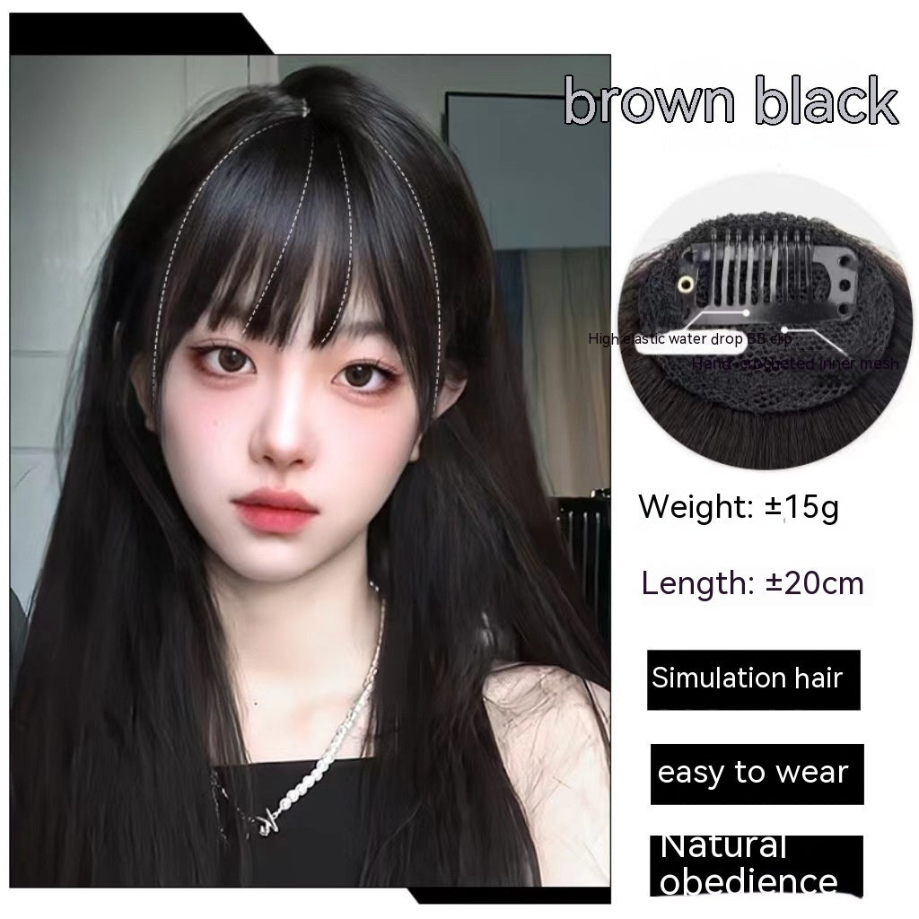 Natural Forehead Artificial Hair Straight Bangs Wig Set Seamless Invisible Wig Set - 𝓢𝓱𝓸𝓹𝓵𝓮𝓬𝔂