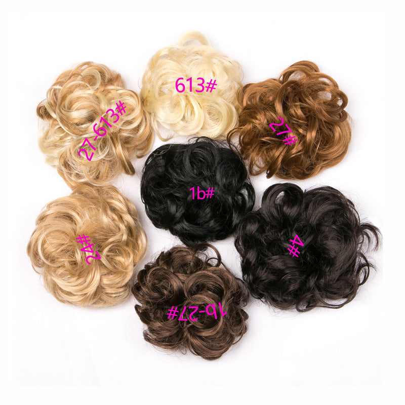 Europe, Japan, and South Korea popular hair bun fluffy natural drawstring curly hair ball head hair ring hair set female hair accessories chemical fiber hair - 𝓢𝓱𝓸𝓹𝓵𝓮𝓬𝔂