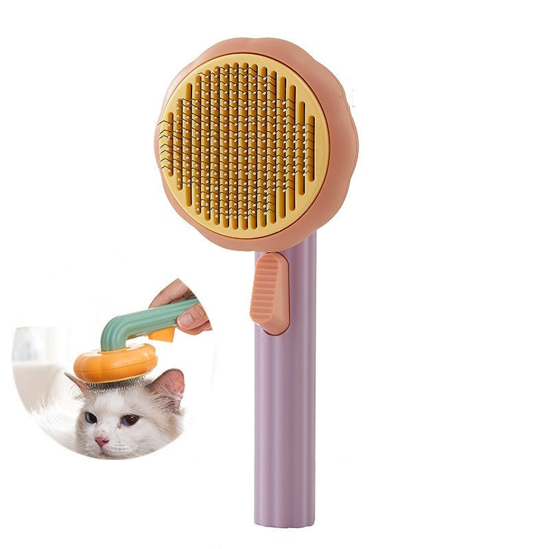 New Pet Cat Brush Hot Selling Hand-held Steel Wire Self-cleaning Comb Looper For Hair Removal - 𝓢𝓱𝓸𝓹𝓵𝓮𝓬𝔂
