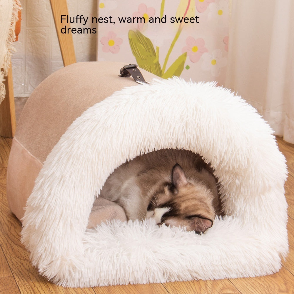 New Splice Portable Pet Nest Portable Autumn And Winter Warm Dog Nest Moisture-proof Long Fur Cat Nest Cross Border Pet Nest - 𝓢𝓱𝓸𝓹𝓵𝓮𝓬𝔂