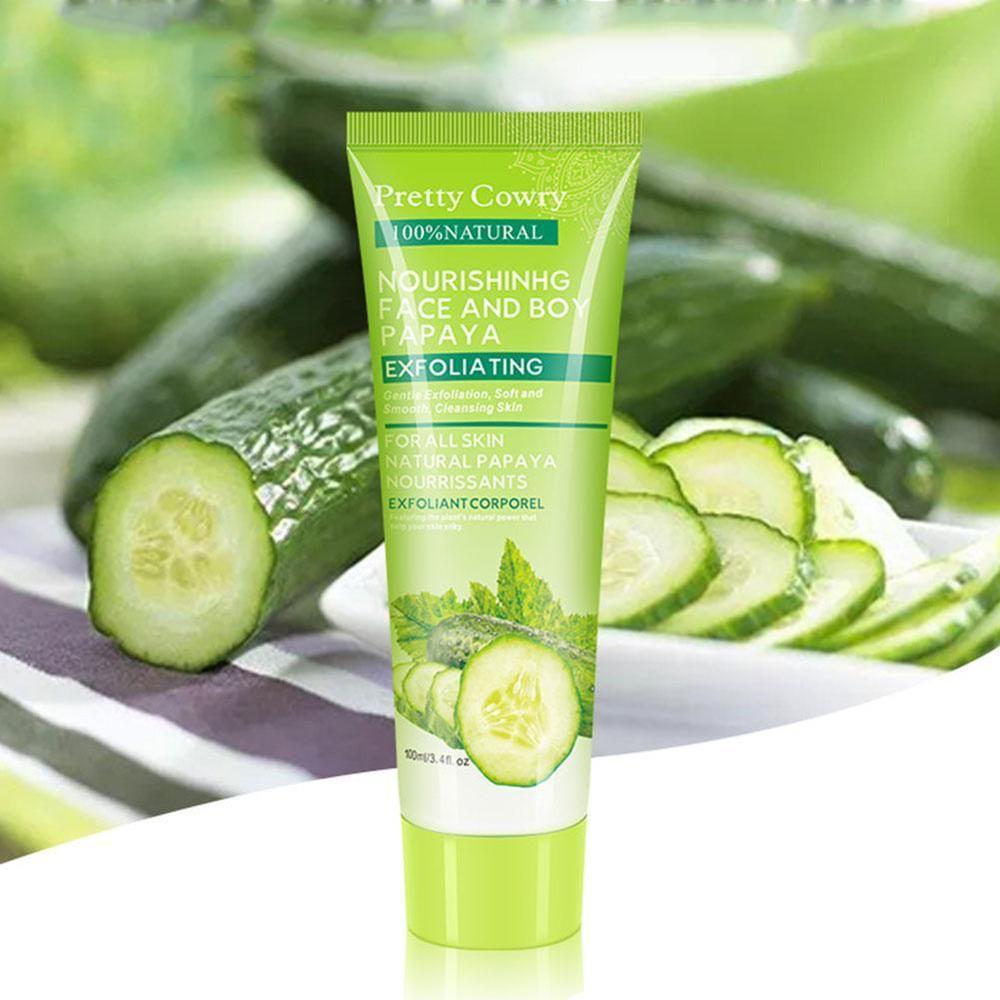 Cucumber Coconut Papaya Facial Exfoliating Gel Cream 100ml Body Cleansing - 𝓢𝓱𝓸𝓹𝓵𝓮𝓬𝔂