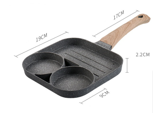 Multi Functional 4 Hole Frying Pan Non Stick Breakfast Burger Egg Pancake Maker Medical Stone Four Hole Omelet Pan - 𝓢𝓱𝓸𝓹𝓵𝓮𝓬𝔂
