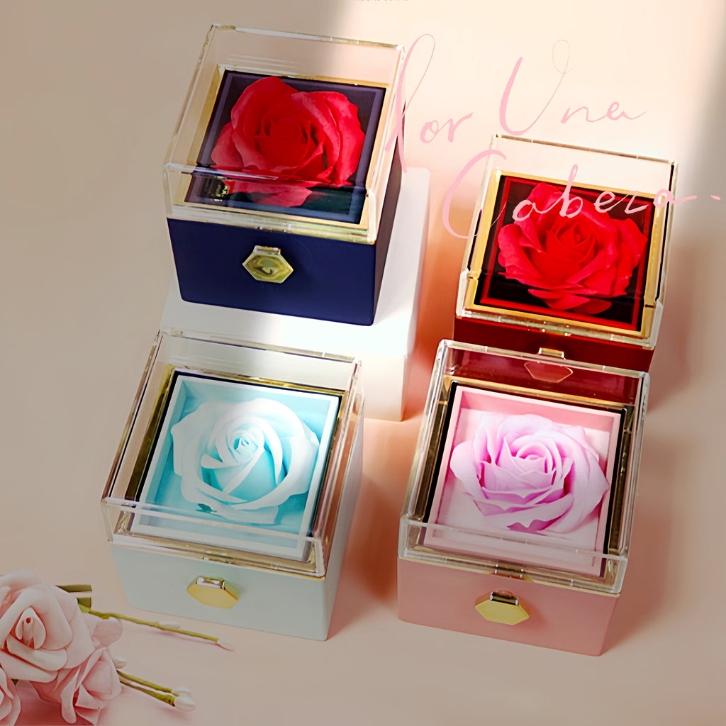 Rotating Soap Flower Rose Gift Box Creative Rotating Rose Jewelry Packaging Box Valentine's Day Gift For Women - 𝓢𝓱𝓸𝓹𝓵𝓮𝓬𝔂