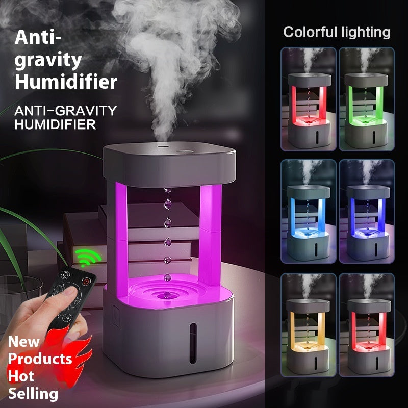 Creative Anti-gravity Water Drop Humidifier Air Conditioning Mist Spray Household Quiet Bedroom Office With 580ML Water Tank - 𝓢𝓱𝓸𝓹𝓵𝓮𝓬𝔂