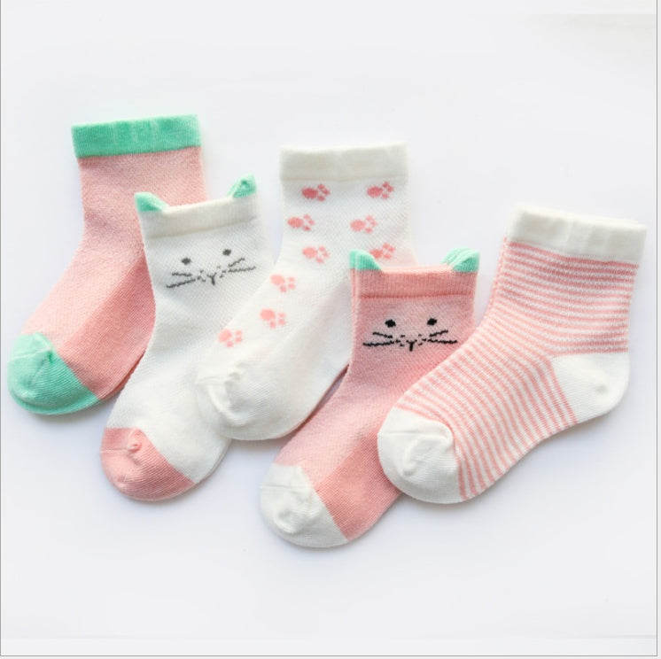 Children's Socks Pack of 5 Colors Breathable Summer Cotton Socks for Boys and Girls - 𝓢𝓱𝓸𝓹𝓵𝓮𝓬𝔂
