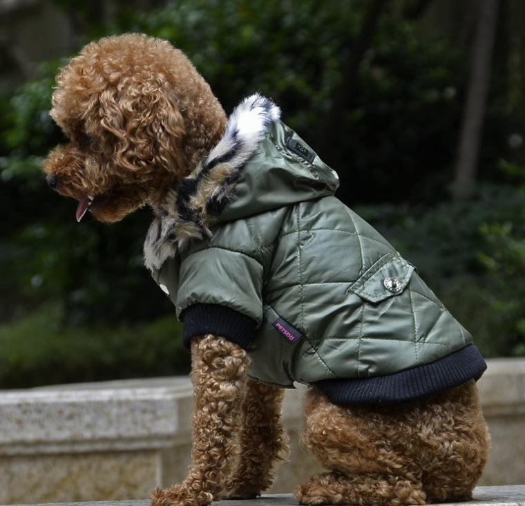 Cross-border pet supplies pet clothes dog clothes autumn and winter fur collar coat pet dog clothing - 𝓢𝓱𝓸𝓹𝓵𝓮𝓬𝔂