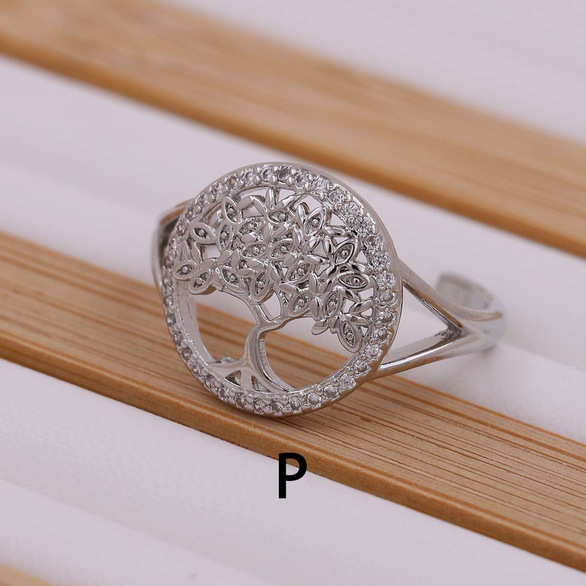 Tree Of Life Women's Ring Gold-plated Inlaid Zircon - 𝓢𝓱𝓸𝓹𝓵𝓮𝓬𝔂