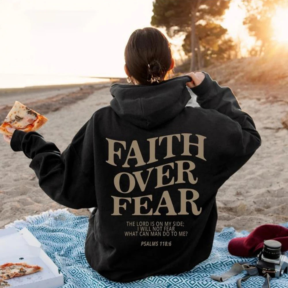 Faith Over Fear Christian Hoodie Christian Sweatshirt Jesus Hoodie Trendy Hoodie Bible Verse Shirt Unisex Aesthetic Clothes - 𝓢𝓱𝓸𝓹𝓵𝓮𝓬𝔂
