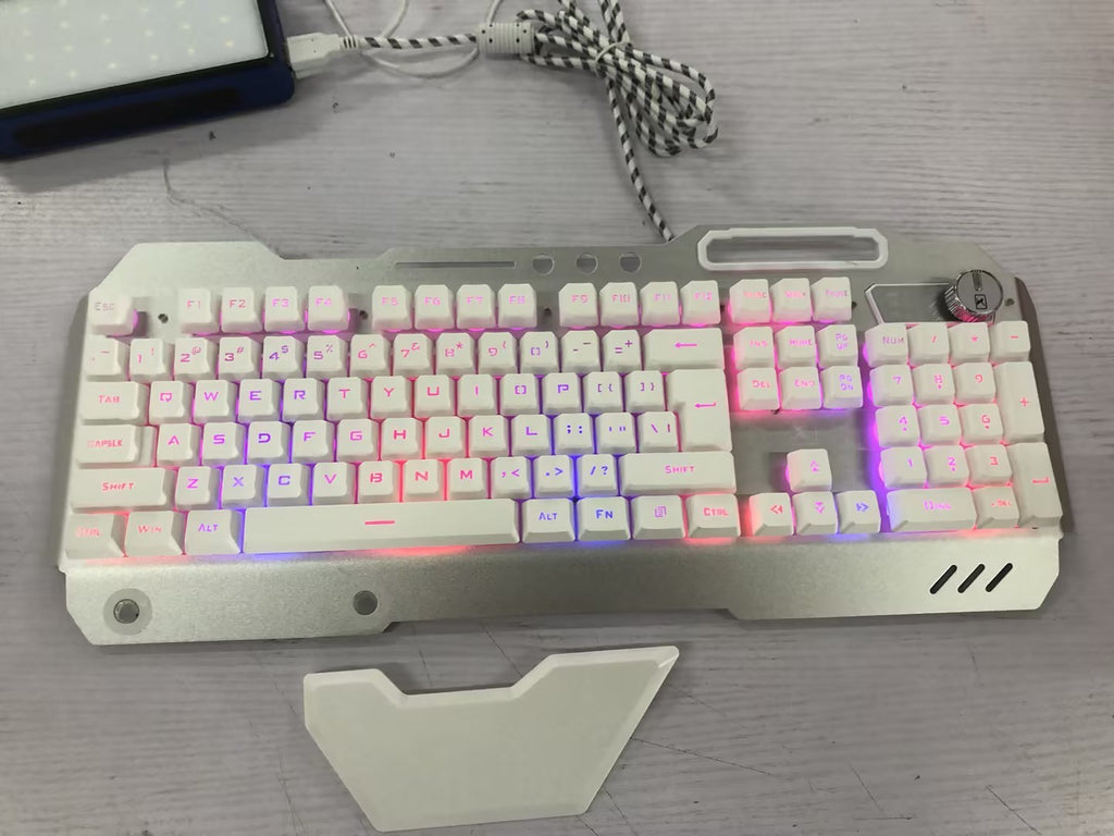 ErgonomicWired Gaming Keyboard with RGB Backlight Phone Holder - 𝓢𝓱𝓸𝓹𝓵𝓮𝓬𝔂