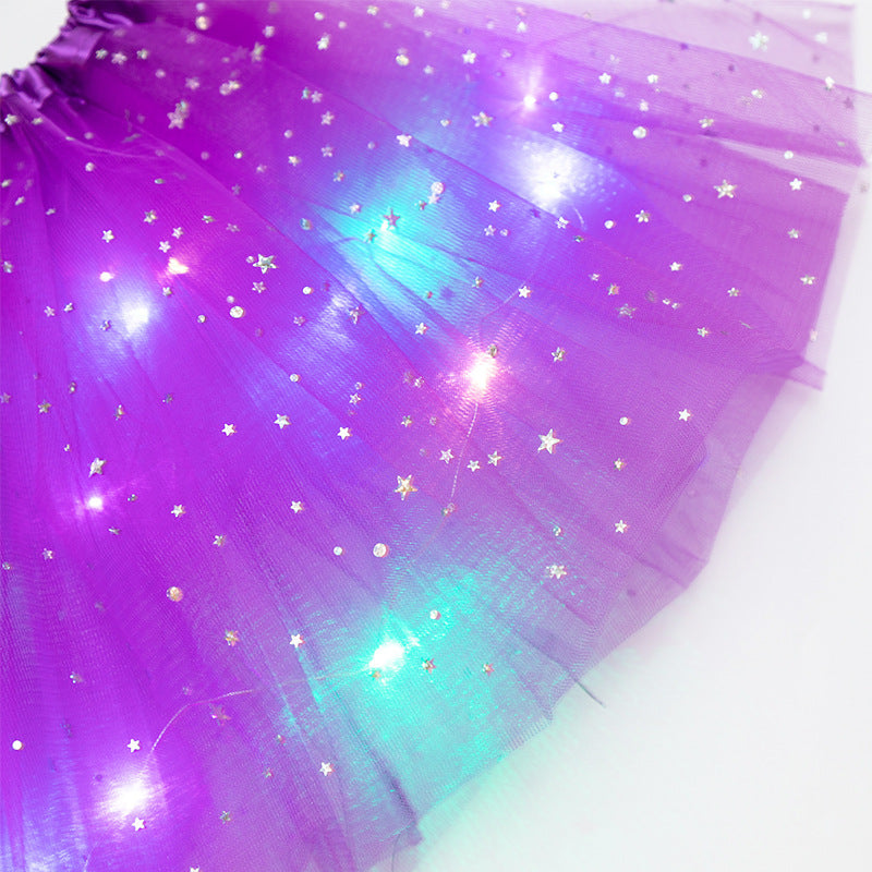 Magical & Luminous  LED Princess Halloween Tutu Skirt Sequins Shiny Skirt - 𝓢𝓱𝓸𝓹𝓵𝓮𝓬𝔂