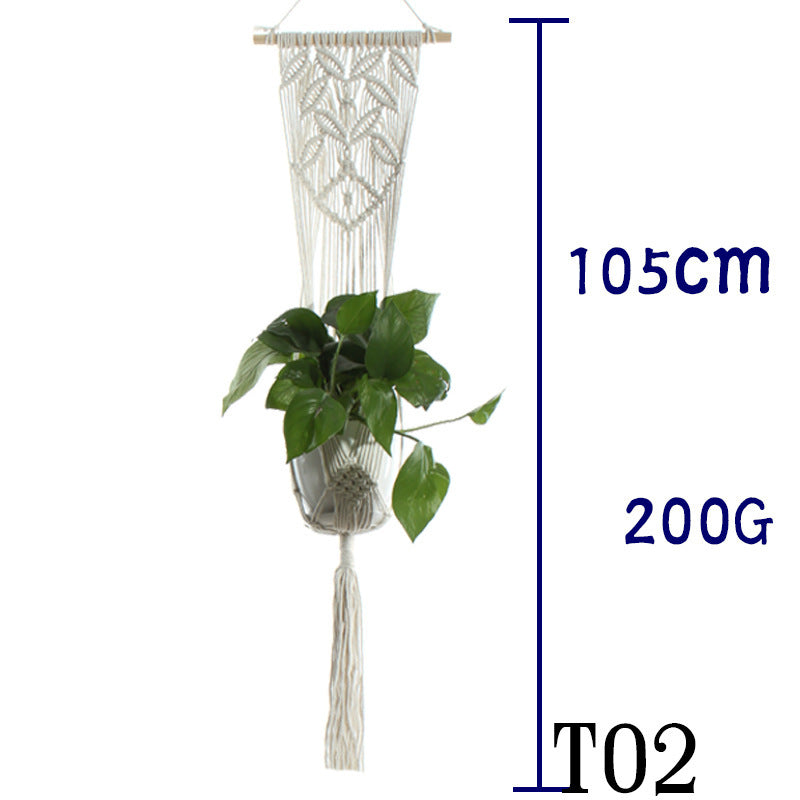 Flower Pot Net Bag Beige Cotton Rope Indoor Plant Hanger Hanging Basket Sling - 𝓢𝓱𝓸𝓹𝓵𝓮𝓬𝔂
